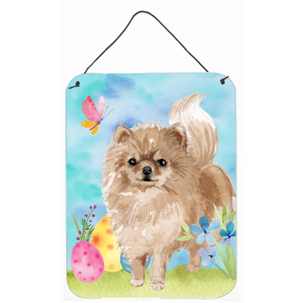 Carolines Treasures Pomeranian Easter Wall or Door Hanging Print - BB9634DS1216
