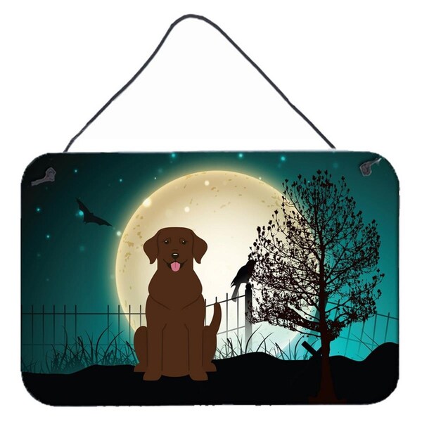 Carolines Treasures Halloween Scary Chocolate Labrador Wall or Door Hanging Prints - BB2246DS812