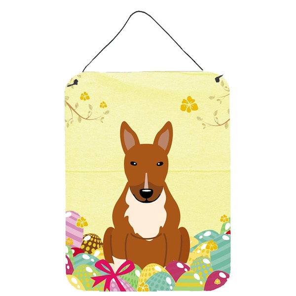 Carolines Treasures Easter Eggs Bull Terrier Red Wall or Door Hanging Prints - BB6134DS1216