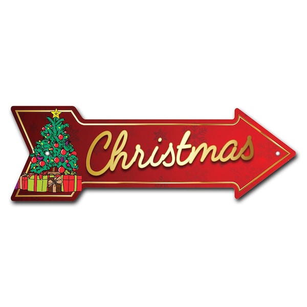 Signmission Christmas Arrow Sign Funny Home Decor 24in Wide - P-ARROW8-999915