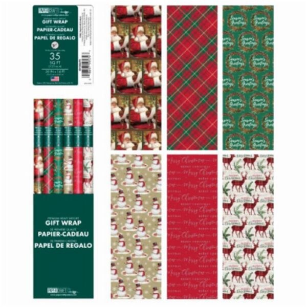 Ig Design Group Americas 30 x 14 in. 35 sq. ft. Traditional Christmas Wrap, 48PK - 274739