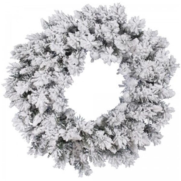 Vickerman 30 in. Flocked Snow Ridge Wreath 160T - A128230