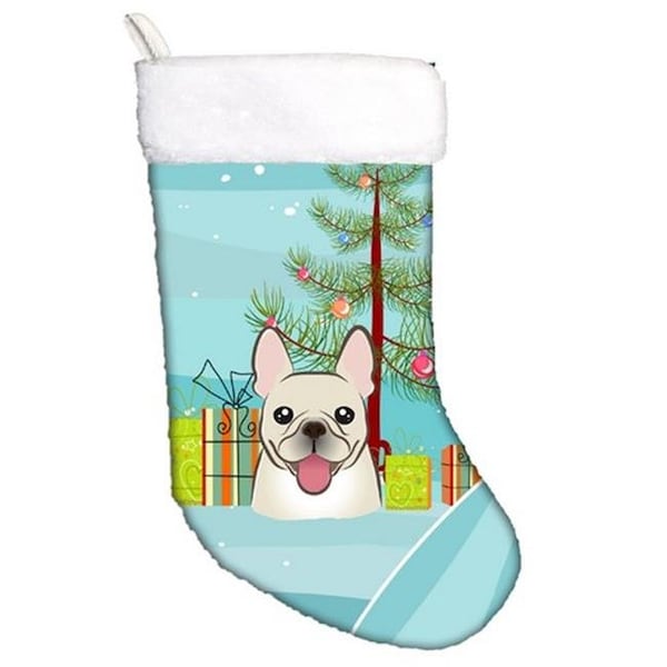 Carolines Treasures Carolines Treasures BB1610CS Christmas Tree & French Bulldog Christmas Stocking; 18 x 0.25 x 11 in. - BB1610CS
