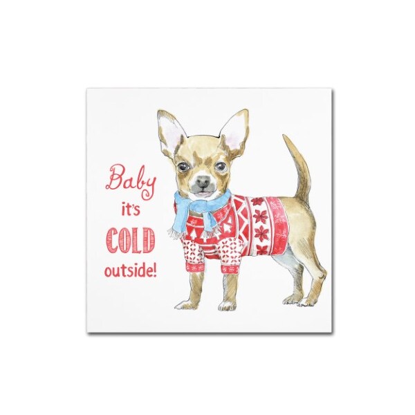 Trademark Fine Art Beth Grove 'Glamour Pups Christmas I' Canvas Art, 18x18 - WAP0372-C1818GG