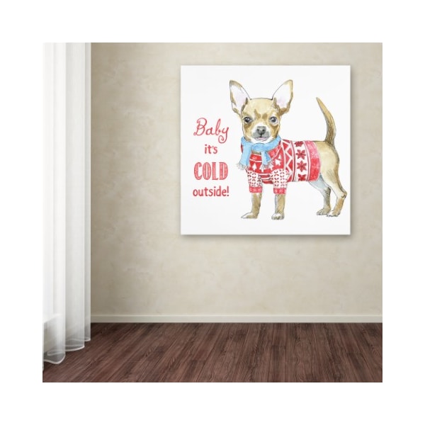 Trademark Fine Art Beth Grove 'Glamour Pups Christmas I' Canvas Art, 18x18 - WAP0372-C1818GG
