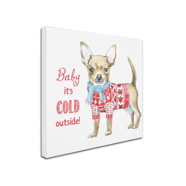 Trademark Fine Art Beth Grove 'Glamour Pups Christmas I' Canvas Art, 18x18 - WAP0372-C1818GG