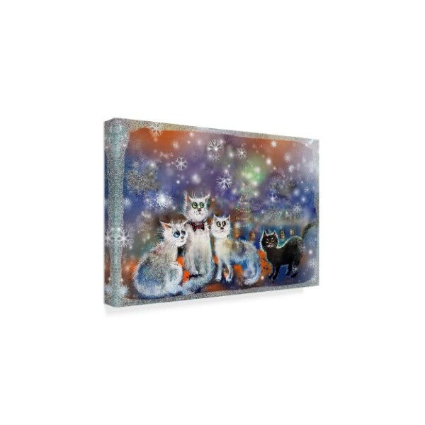 Trademark Fine Art RUNA 'Christmas Cats' Canvas Art, 22x32 - ALI21656-C2232GG