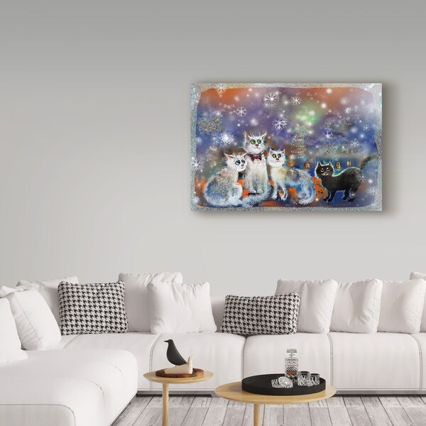 Trademark Fine Art RUNA 'Christmas Cats' Canvas Art, 22x32 - ALI21656-C2232GG