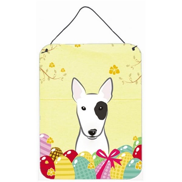 Carolines Treasures Bull Terrier Easter Egg Hunt Wall or Door Hanging Prints - BB1891DS1216