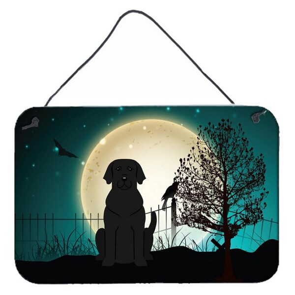 Carolines Treasures Halloween Scary Black Labrador Wall or Door Hanging Prints - BB2247DS812