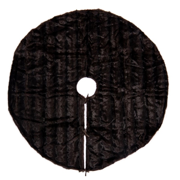 Vickerman 60 in. Cocoa Mink Faux Fur Tree Skirt, Brown - QTX21720