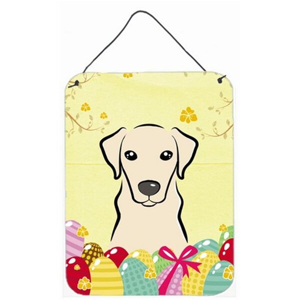 Carolines Treasures Yellow Labrador Easter Egg Hunt Wall or Door Hanging Prints - BB1904DS1216