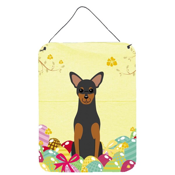 Carolines Treasures Easter Eggs Manchester Terrier Wall or Door Hanging Prints - BB6028DS1216