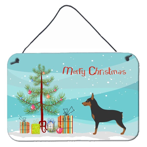 Carolines Treasures Miniature Pinscher Christmas Wall or Door Hanging Prints - BB8485DS812