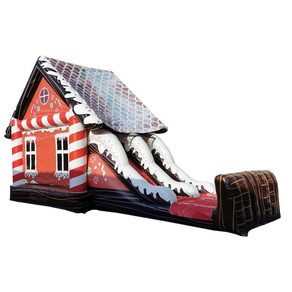 Queens Of Christmas 15 ft. Gingerbread Bounce House Figurine with Slides - INFTBL-GNBR-SLD-BH