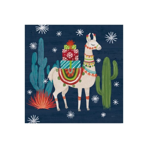 Trademark Fine Art Mary Urban 'Lovely Llamas Ii Christmas' Canvas Art, 18x18 - WAP09561-C1818GG
