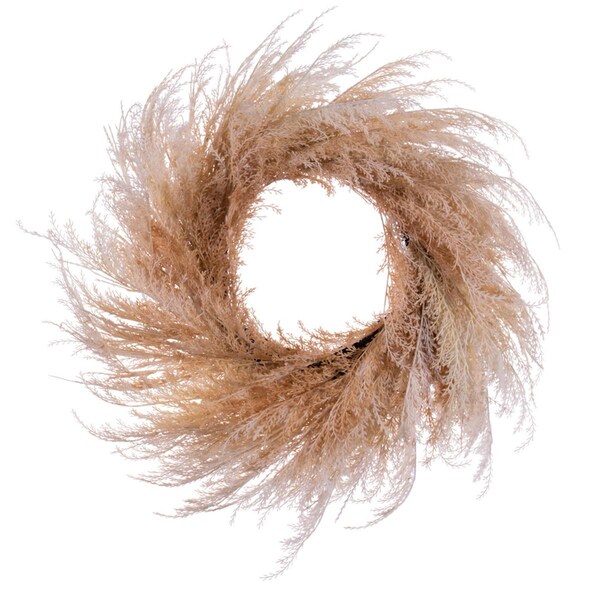 Vickerman 20.5 in. Reed Grass Wreath, Ivory - FM228921