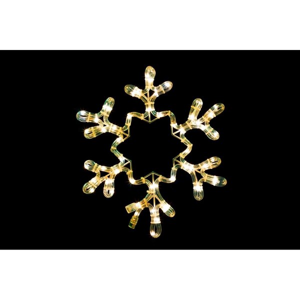 Queens Of Christmas 12 in. Ropelit Snowflake with Star, Warm White - SF-SNOWST-12-WW