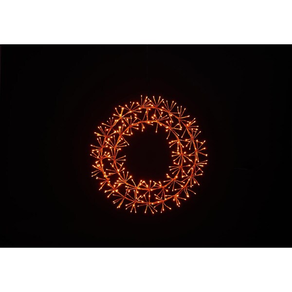 Queens Of Christmas 2 ft. Orange Micro LED Wreath with Orange Frame - WM-WR02-LOR