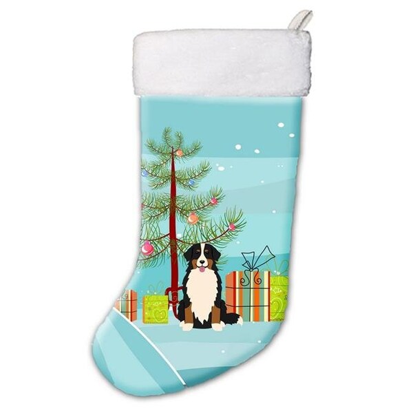Carolines Treasures Carolines Treasures BB4161CS Merry Christmas Tree Bernese Mountain Dog Christmas Stocking - BB4161CS