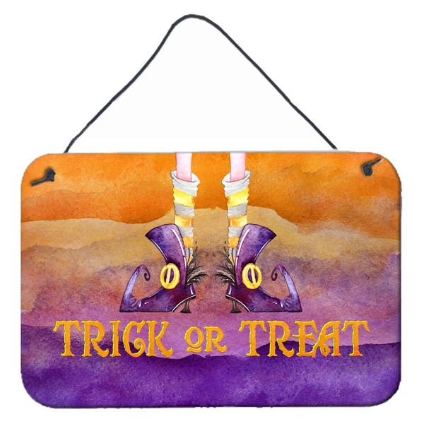 Carolines Treasures Halloween Trick Witches Feet Wall or Door Hanging Prints - BB7460DS812