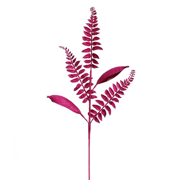 Vickerman 33 in. Berry Red Fern Leaf Spray, 6PK - QG192221