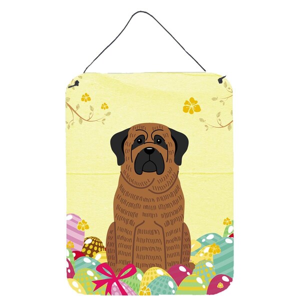 Carolines Treasures Easter Eggs Mastiff Brindle Wall or Door Hanging Prints - BB6015DS1216