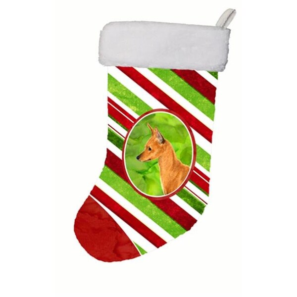Carolines Treasures Carolines Treasures SS4535-CS 11 x 18 in. Min Pin Winter Snowflakes Christmas Stocking - SS4535-CS