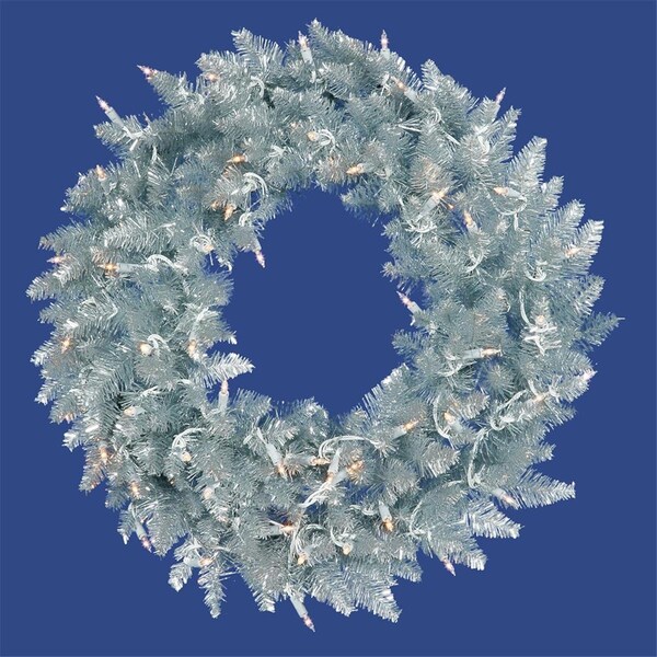 Vickerman Silver Fir Dural-Lit Wreath with Warm White LED Lights, 30 in. - K166931LED