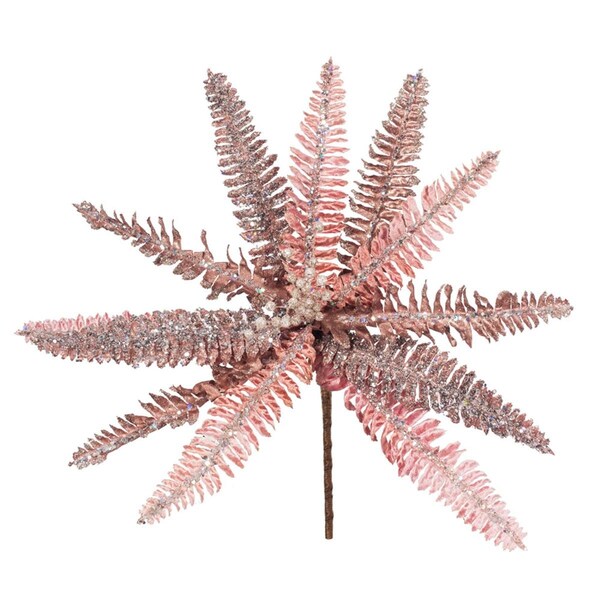 Vickerman 20 in. Rose Gold Fern Flower Spray with 15 in. Head, 3 per Bag, 32PK - OF181658