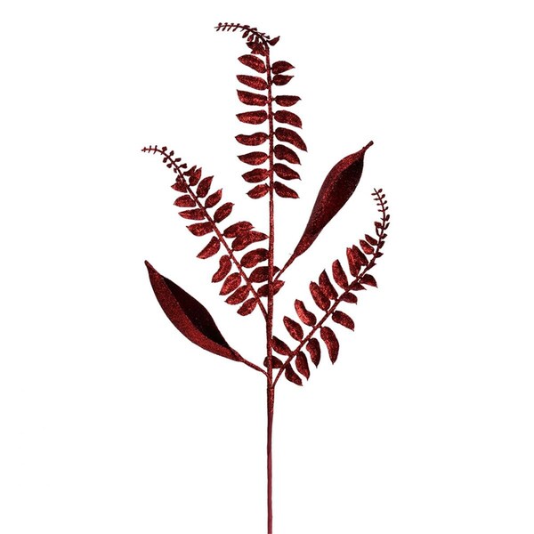 Vickerman 33 in. Burgundy Fern Leaf Spray, 6PK - QG192265