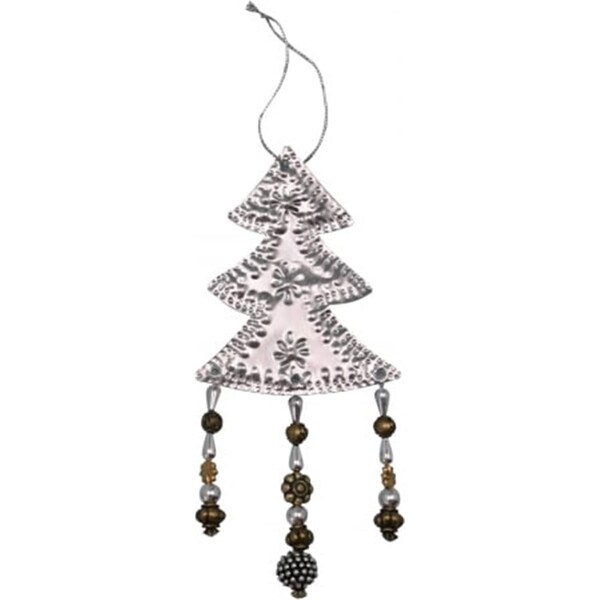 Songbird Essentials Tree Punched Metal and Bead Ornament - SE9140118
