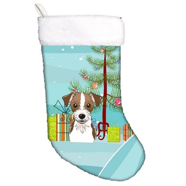 Carolines Treasures Carolines Treasures BB1574CS Christmas Tree & Jack Russell Terrier Christmas Stocking; 18 x 0.25 x 11 in. - BB1574CS