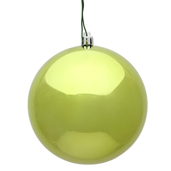 Vickerman 12 in. Lime Shiny UV Drilled Cap Christmas Ornament Ball - N593073DSV