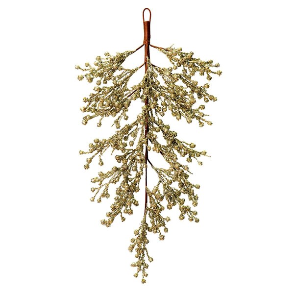 Vickerman 33 in. Champagne Glitter Berry Door Swag Tear Drop Outdoor, 12PK - L180938