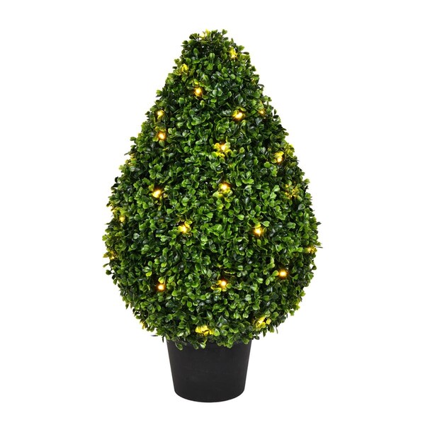 Vickerman 24 in. Boxwood Teardrop in Pot UV 50 Warm White LED Light - TP171524LED