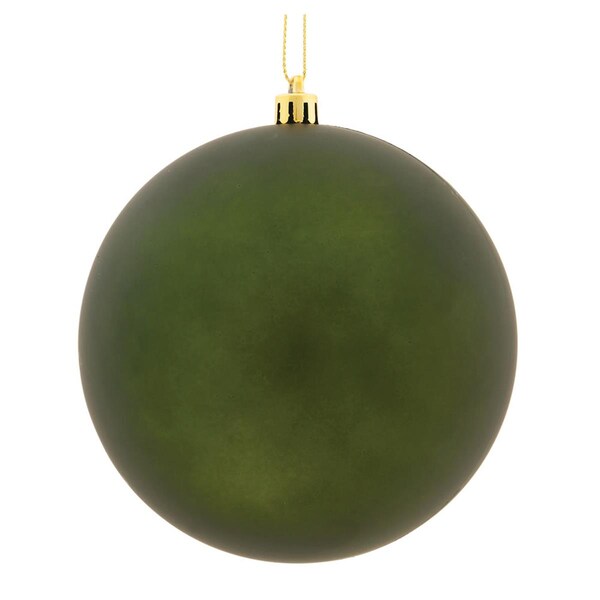 Vickerman 10 in. Moss Green Matte UV Drilled Cap Christmas Ornament Ball - N592564DMV
