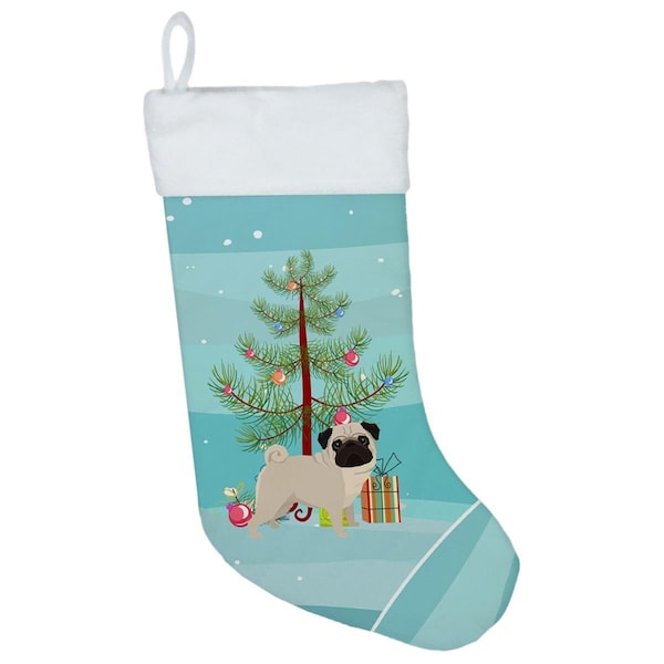 Carolines Treasures Carolines Treasures CK3557CS Pug Christmas Tree Christmas Stocking - CK3557CS
