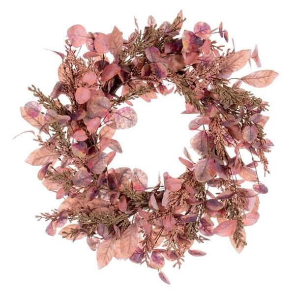 Vickerman 22 in. Dusty Rose Fall Eucalyptus & Berry Wreath - FQ221522
