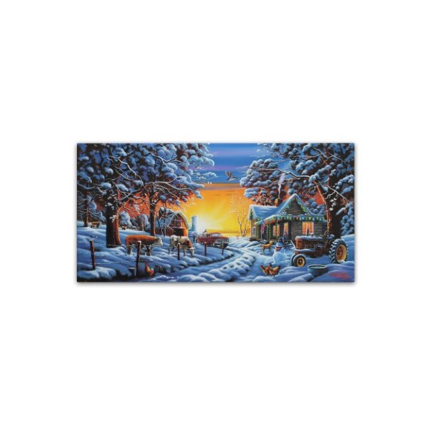 Trademark Fine Art Geno Peoples 'Country Christmas' Canvas Art, 16x32 - ALI19585-C1632GG