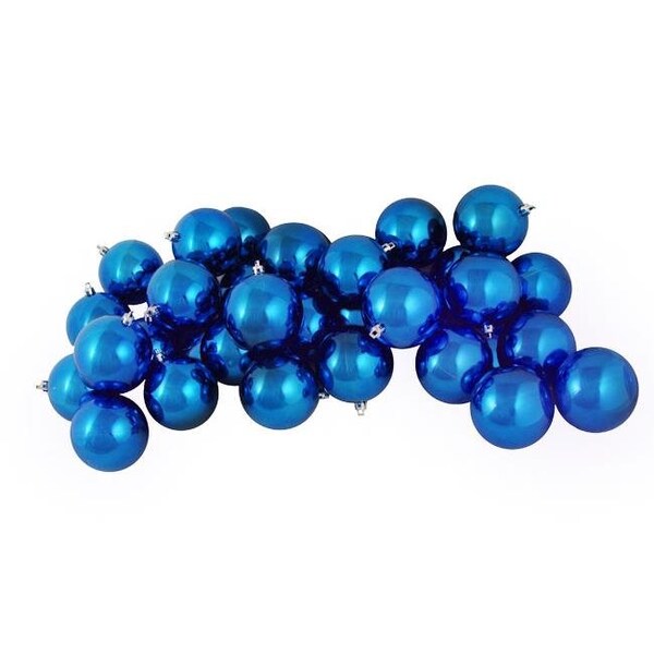 Northlight Seasonal Northlight Seasonal 31754420 Shatterproof Shiny Lavish Blue Christmas Ball Ornaments - 31754420
