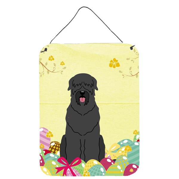Carolines Treasures Easter Eggs Black Russian Terrier Wall or Door Hanging Prints - BB6026DS1216