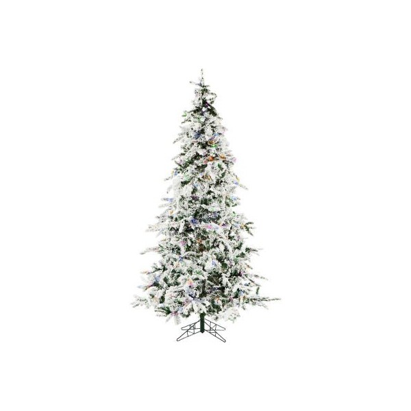 Almo Fulfillment Services Christmas Time Artificial Christmas Tree - 7.5 Ft. White Pine Multi-Color/Clear LED Lights - CT-WP075-ML