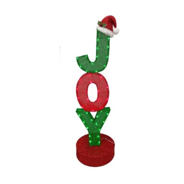 Citi-Talent 42 in. Lighted Sparkly Fabric JOY Figure with Santa Hat - C25 55157075
