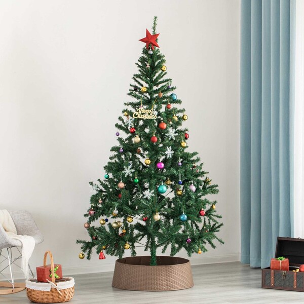 Gardenised Large Rattan Collar Tree Skirt - Brown - QI003957.BR