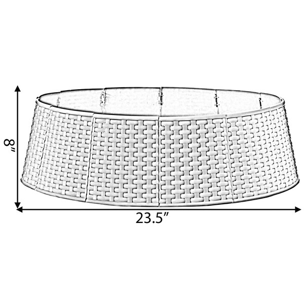 Gardenised Large Rattan Collar Tree Skirt - Brown - QI003957.BR