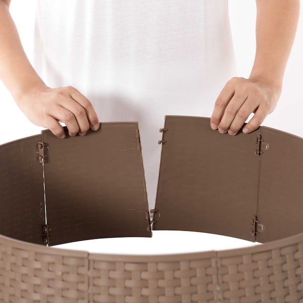 Gardenised Large Rattan Collar Tree Skirt - Brown - QI003957.BR
