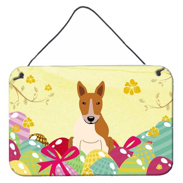Carolines Treasures Easter Eggs Bull Terrier Red White Wall or Door Hanging Prints - BB6135DS812