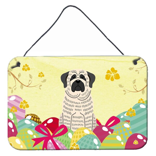 Carolines Treasures Easter Eggs Mastiff Brindle White Wall or Door Hanging Prints - BB6016DS812