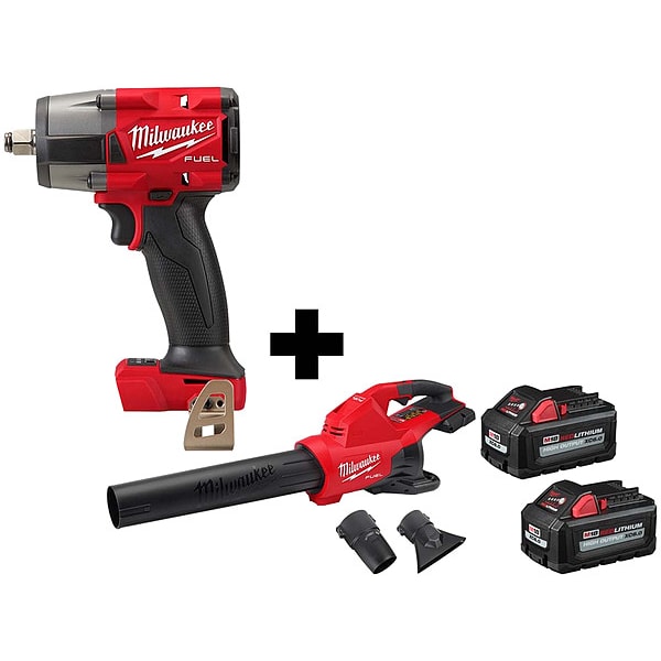 Milwaukee Tool M18 1/2" MTIW, M18 Blower, 2PK M18 6.0 - 2962-20, 2824-20, 48-11-1862